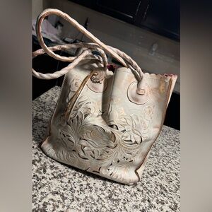 Patricia Nash Beige Embossed Shoulder Bag